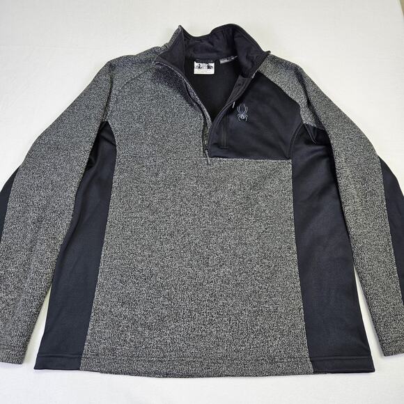 Spyder Gait Men 1/2 Zip Sweater Jacket XXL Gray Black Knit Outdoor Fleece 229518 - Picture 15 of 15
